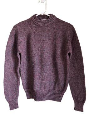 DONNER MOUNTAIN Vintage 80's Wool Sweater Crew Neck Burgundy/Gray Women's M